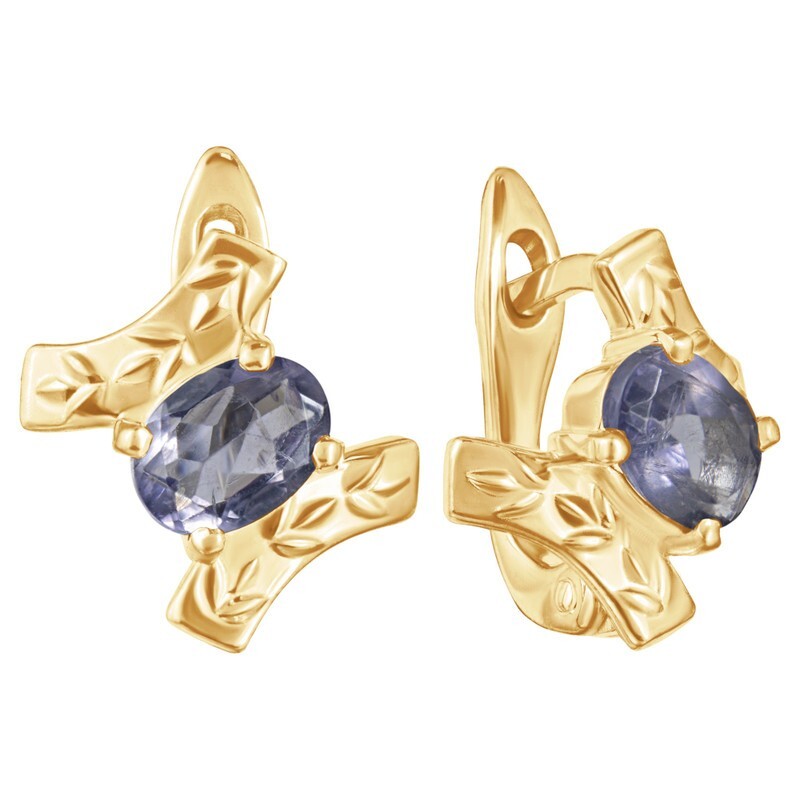 

Серьги из серебра с иолитом LAZURIT-ONLINE 8129YG, 8129YG