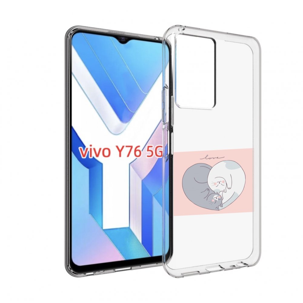 

Чехол MyPads котики-в-форме-сердца для Vivo Y76 5G, Прозрачный, Tocco