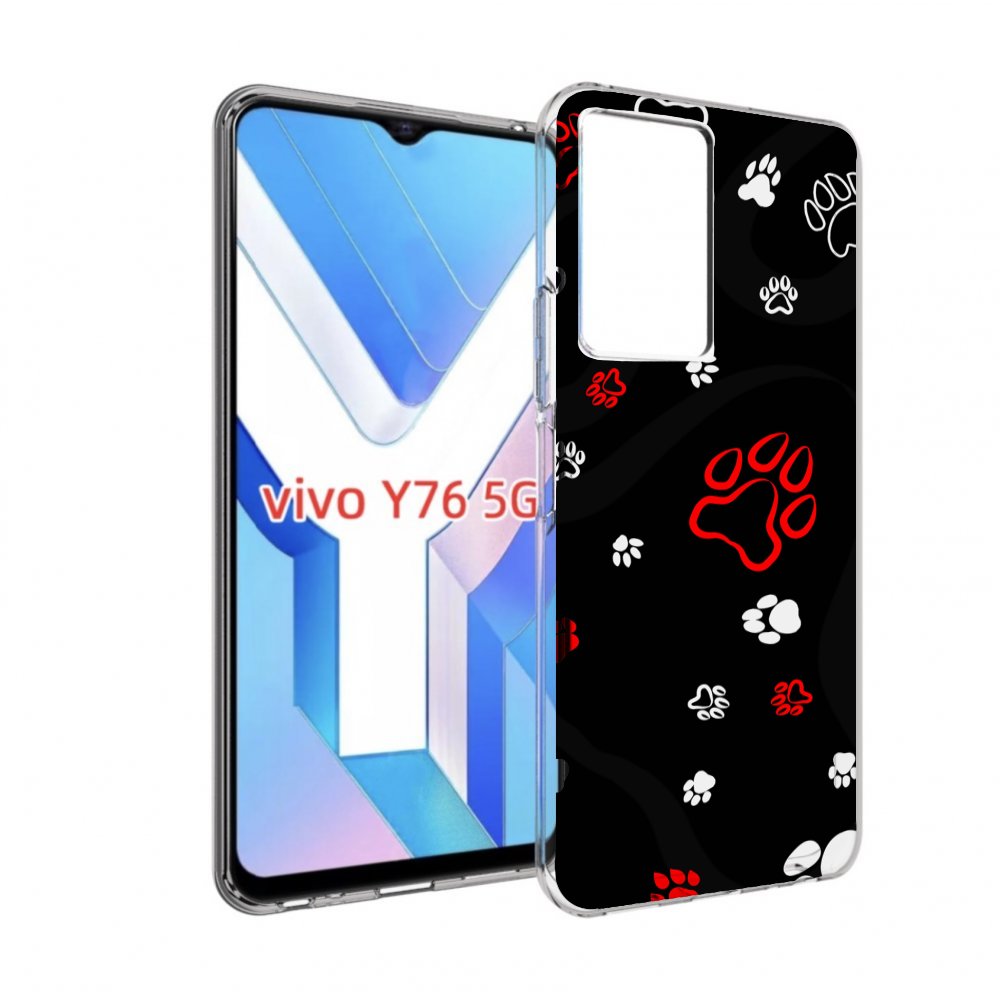 

Чехол MyPads кошачьи-лапки для Vivo Y76 5G, Прозрачный, Tocco