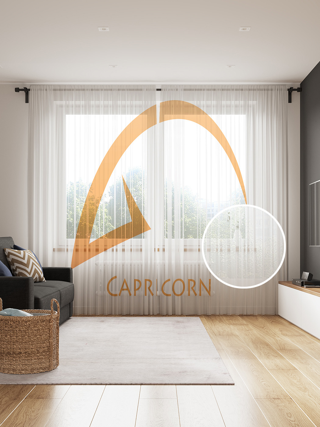 

Фототюль JoyArty "Условный знак Козерога", 145x265см, 2 полотна, лента, 50 крючков, Условный знак Козерога