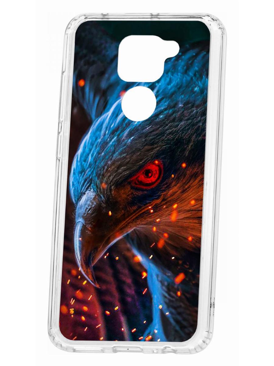 Чехол на Redmi Note 9 с принтом Kruche Print Орел,противоударный бампер,с защитой камеры