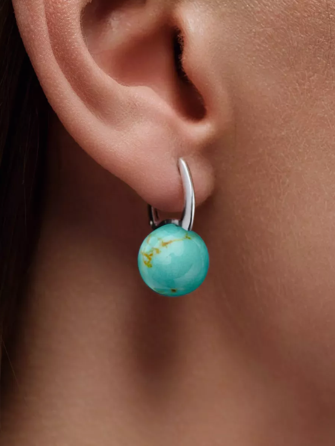

Серьги из серебра Argentum Z2-11025, бирюза, Z2-11025