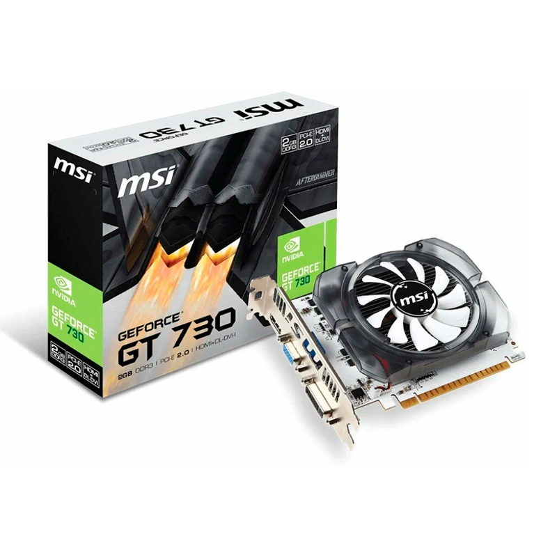 

Видеокарта MSI NVIDIA GeForce GT 730 (N730-2GD3V3), Серый, GeForce GT 730