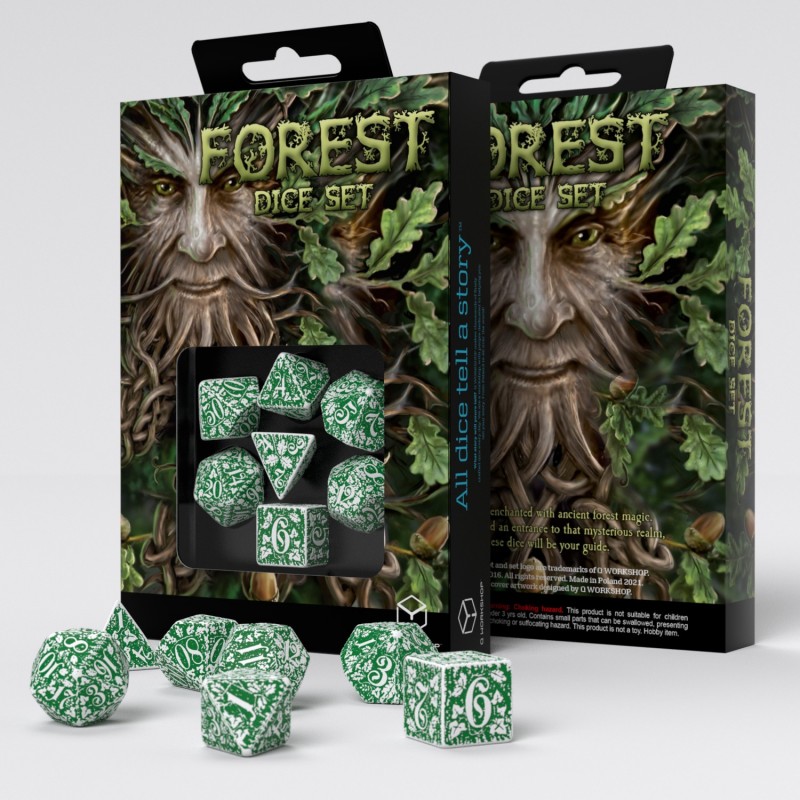 Набор кубиков для игр Q-Workshop Forest Dice Set: Tundra срез дуба 10х11х1 набор 3 шт
