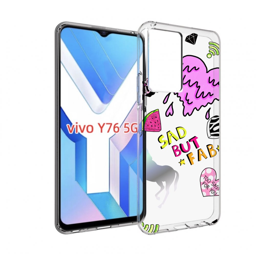 

Чехол MyPads красивые-смайлики для Vivo Y76 5G, Прозрачный, Tocco
