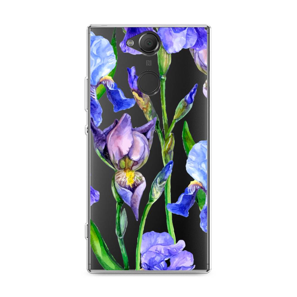 фото Силиконовый чехол "синие ирисы" на sony xperia xa2 plus awog