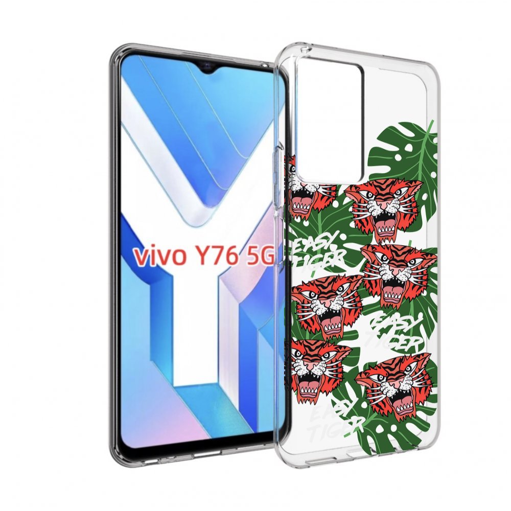 

Чехол MyPads красные-тигры для Vivo Y76 5G, Прозрачный, Tocco