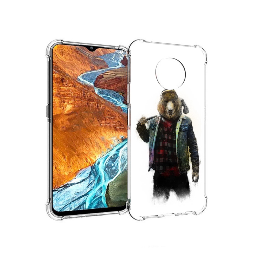 

Чехол MyPads Tocco для Nokia G300 медведь с топором (PT224563.108.469), Прозрачный, Tocco