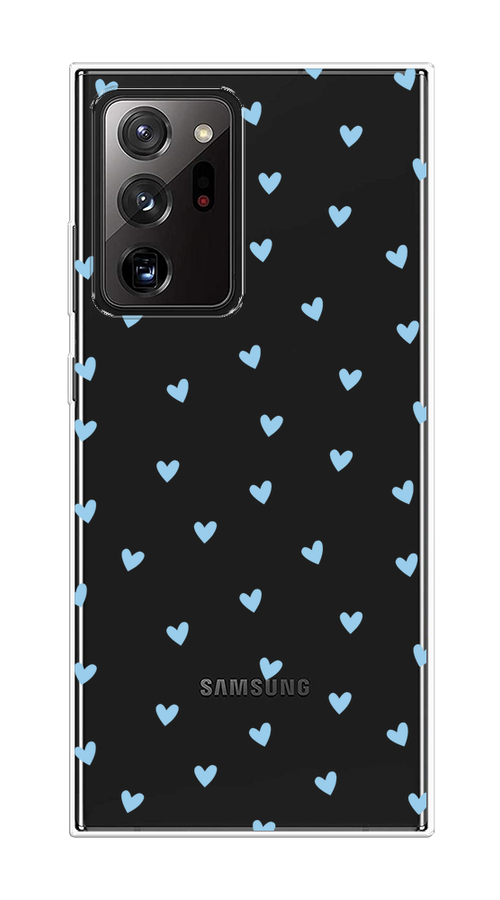 

Чехол на Samsung Galaxy Note 20 Ultra "Голубые сердечки паттерн", Голубой;прозрачный, 2101050-1