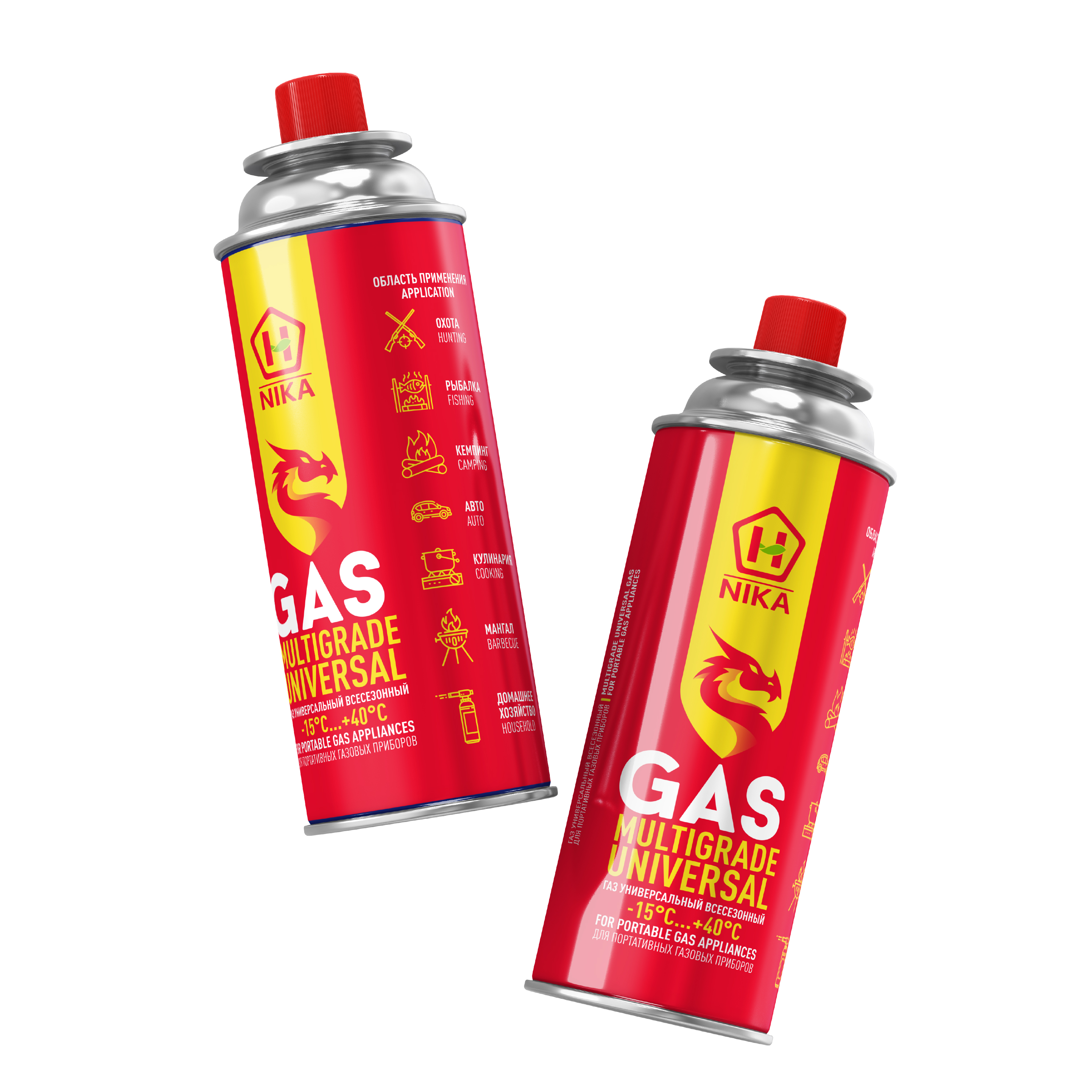 

Газовый баллон цанговый для горелки и плит NIKA 220 г 2 шт, Красный, GAZ002