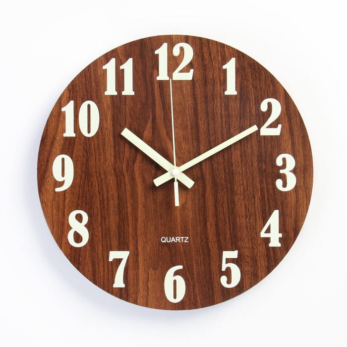 

Часы настенные, флуоресцентные, плавный ход, d-30 см, Интерьер