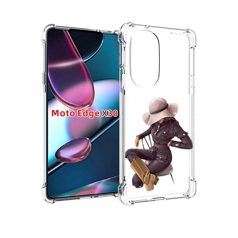 

Чехол MyPads загадочная-девушка-в-костюме женский для Motorola Moto Edge X30, Прозрачный, Tocco