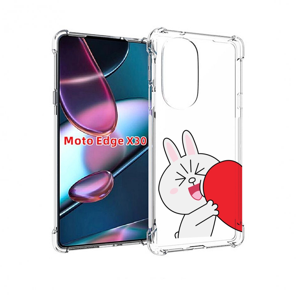 

Чехол MyPads зайчик-с-полуседрцем для Motorola Moto Edge X30, Прозрачный, Tocco