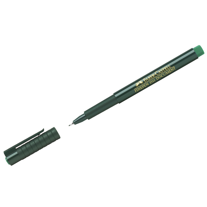 

Ручка капиллярная Faber-Castell "Finepen 1511" зеленая, 0,4мм, 151163