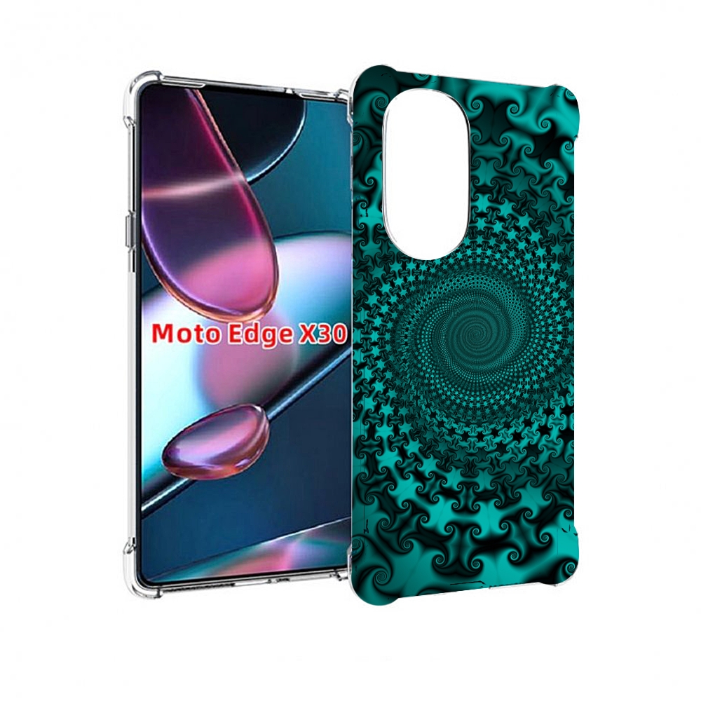 

Чехол MyPads зеленый-гипноз для Motorola Moto Edge X30, Прозрачный, Tocco