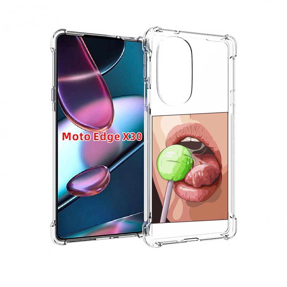 

Чехол MyPads зеленый-чупа-чупс женский для Motorola Moto Edge X30, Прозрачный, Tocco