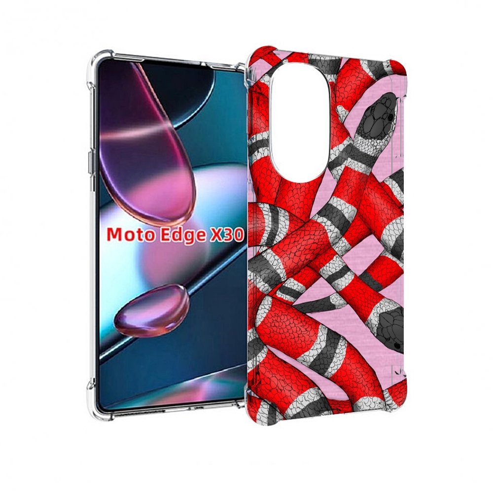 

Чехол MyPads змея-красно-черно-белый для Motorola Moto Edge X30, Прозрачный, Tocco
