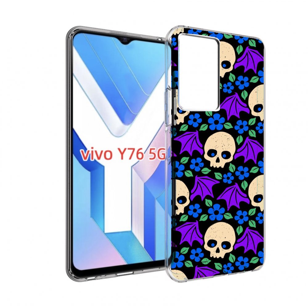 

Чехол MyPads крылатые черепа для Vivo Y76 5G, Прозрачный, Tocco
