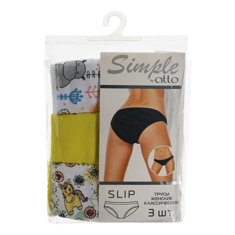 

Комплект трусов женских Atto разноцветных L, Разноцветный