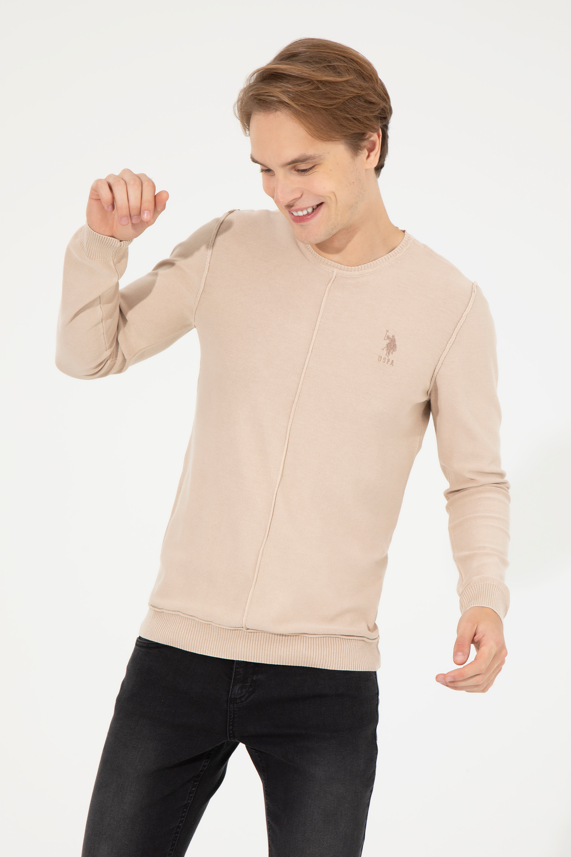 

Джемпер мужской U.S. POLO Assn. G081SZ0TK0RORO бежевый S, G081SZ0TK0RORO