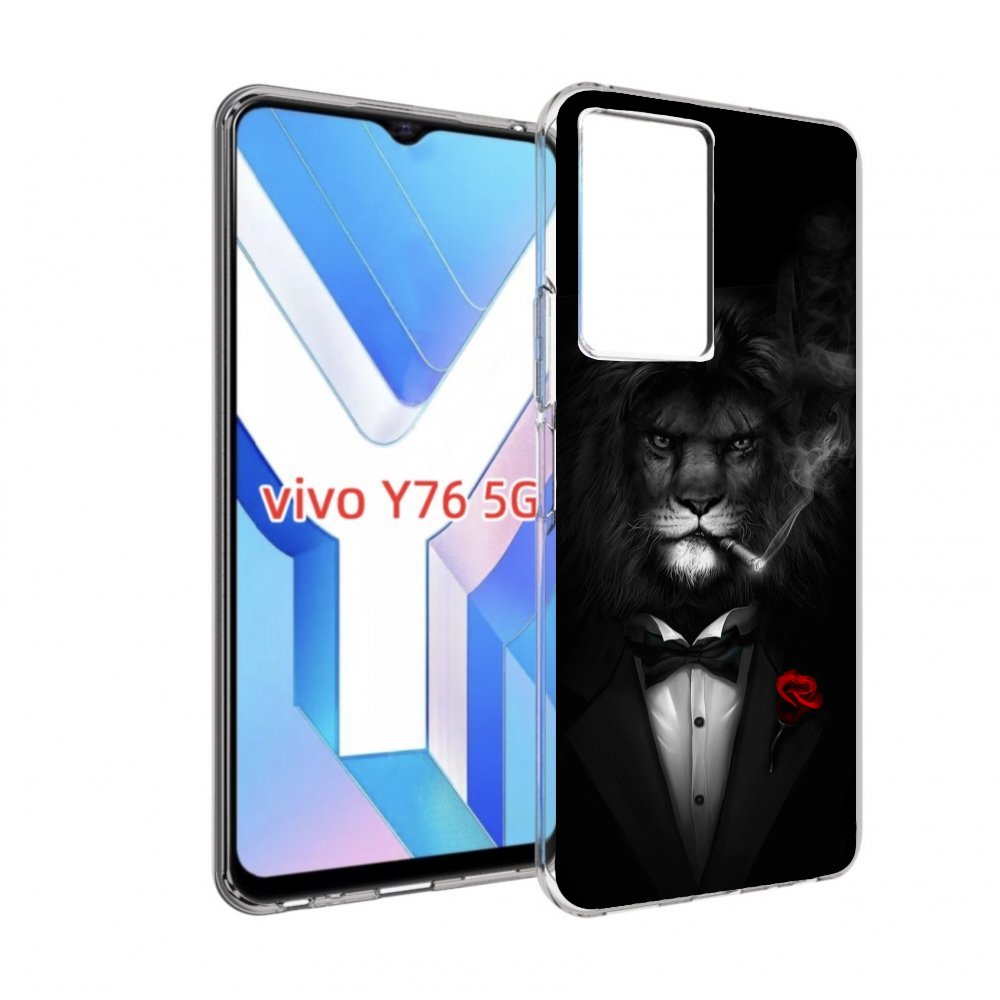 

Чехол MyPads лев-в-темноте-с-сигаретой мужской для Vivo Y76 5G, Прозрачный, Tocco