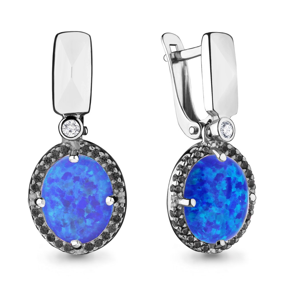 

Серьги из серебра с кристаллом Aquamarine 4498395Ч_925_р, 4498395Ч_925_р