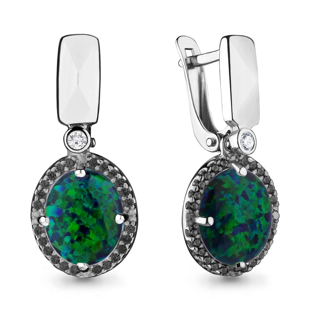

Серьги из серебра с кристаллом Aquamarine 4498396Ч_925_р, 4498396Ч_925_р