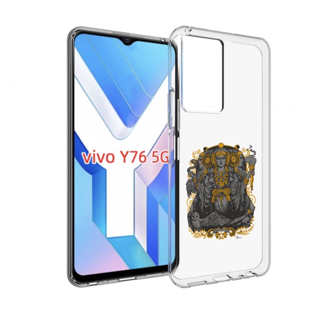 

Чехол MyPads божество с золотыми элементами для Vivo Y76 5G, Прозрачный, Tocco