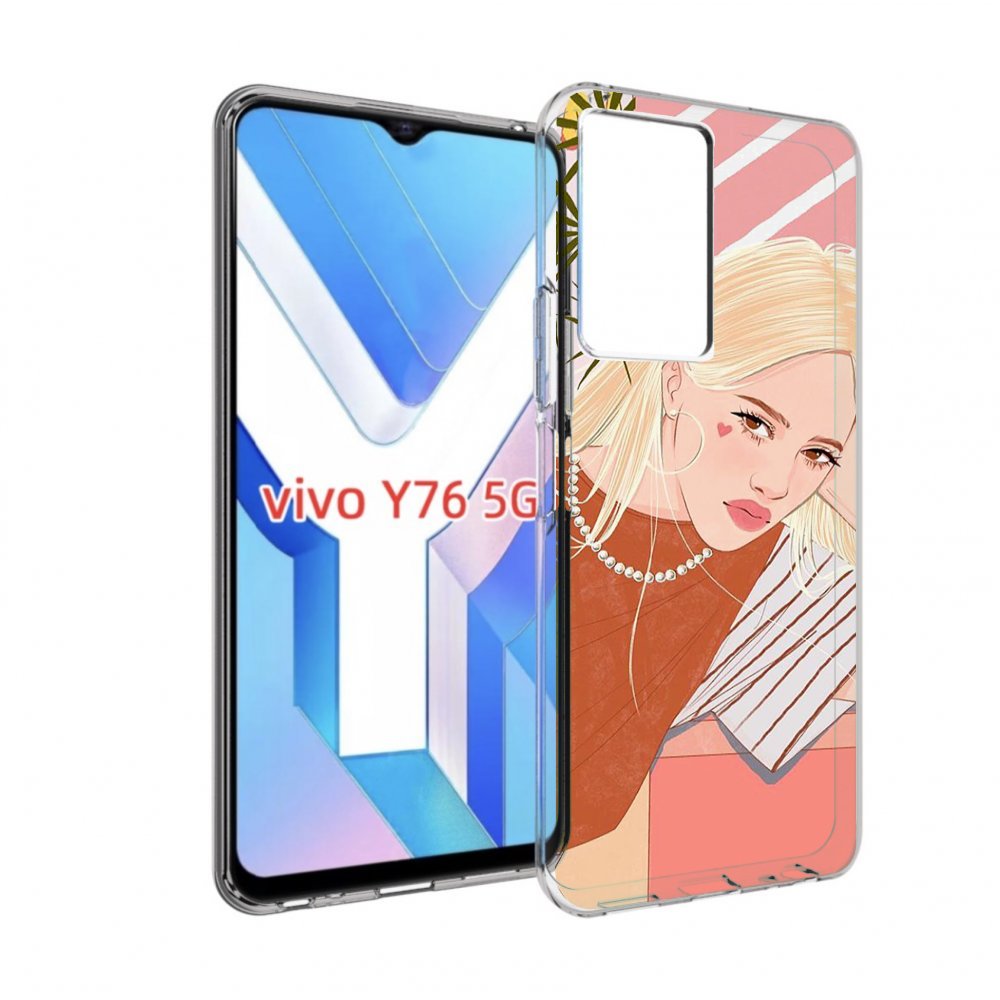 

Чехол MyPads летняя-девочка женский для Vivo Y76 5G, Прозрачный, Tocco