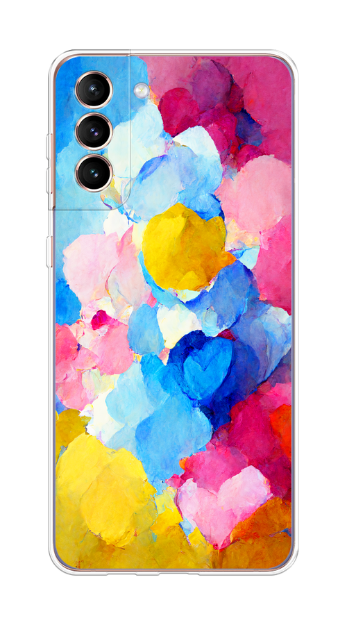 

Чехол на Samsung Galaxy S21 Plus "Яркие пятна", Синий;голубой;желтый;розовый, 2102150-1