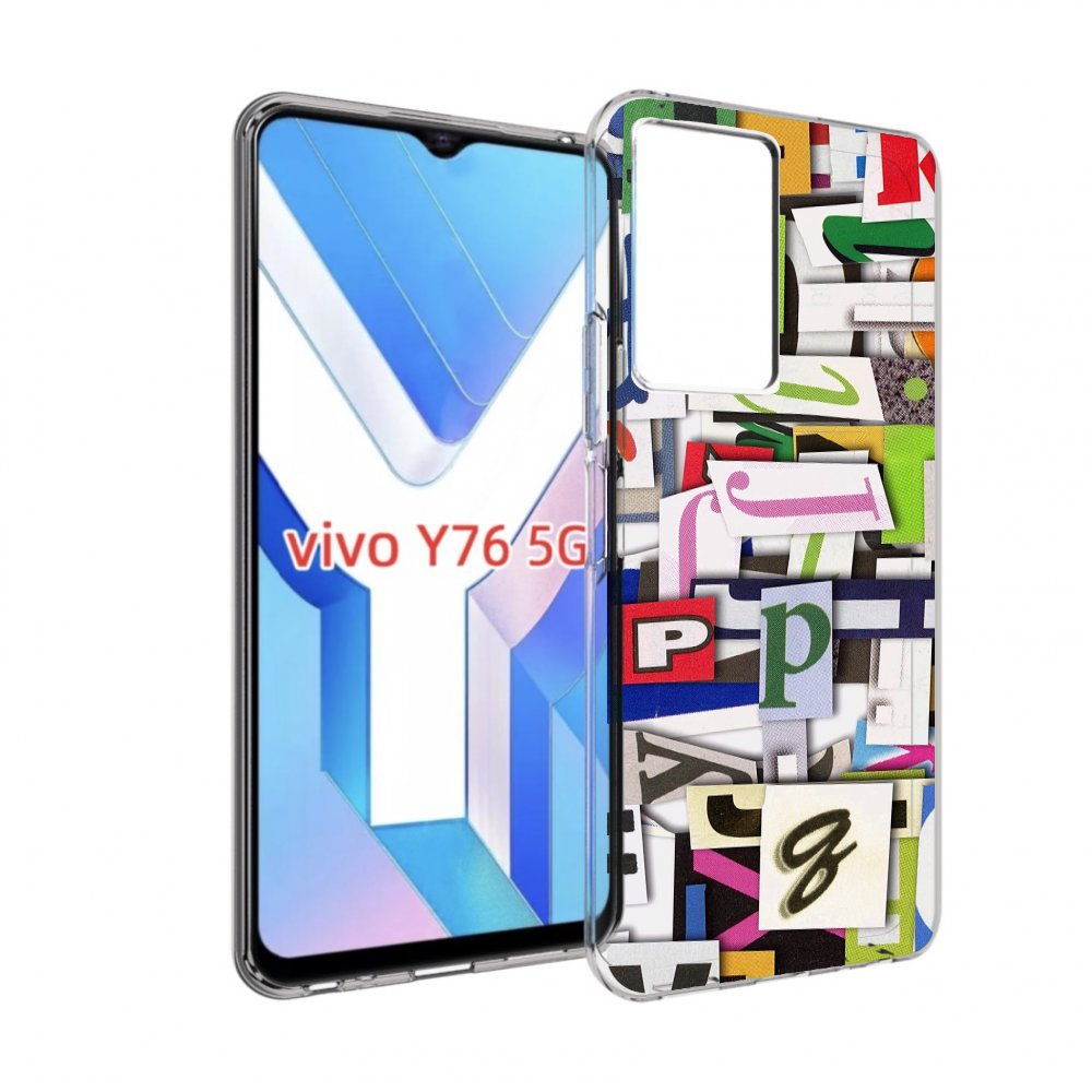 

Чехол MyPads ломанные-буквы для Vivo Y76 5G, Прозрачный, Tocco
