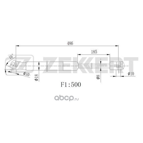 

Пружина газовая багажника Kia Venga 09- ZEKKERT gf2523