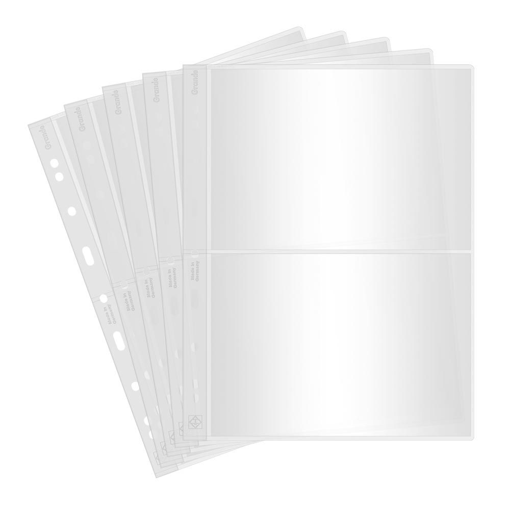 

Листы GRANDE 2C на 2 банкноты боны . 5 шт. Leuchtturm, #336439, Прозрачный
