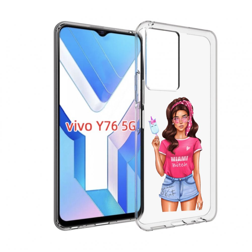 

Чехол MyPads майами-битч женский для Vivo Y76 5G, Прозрачный, Tocco