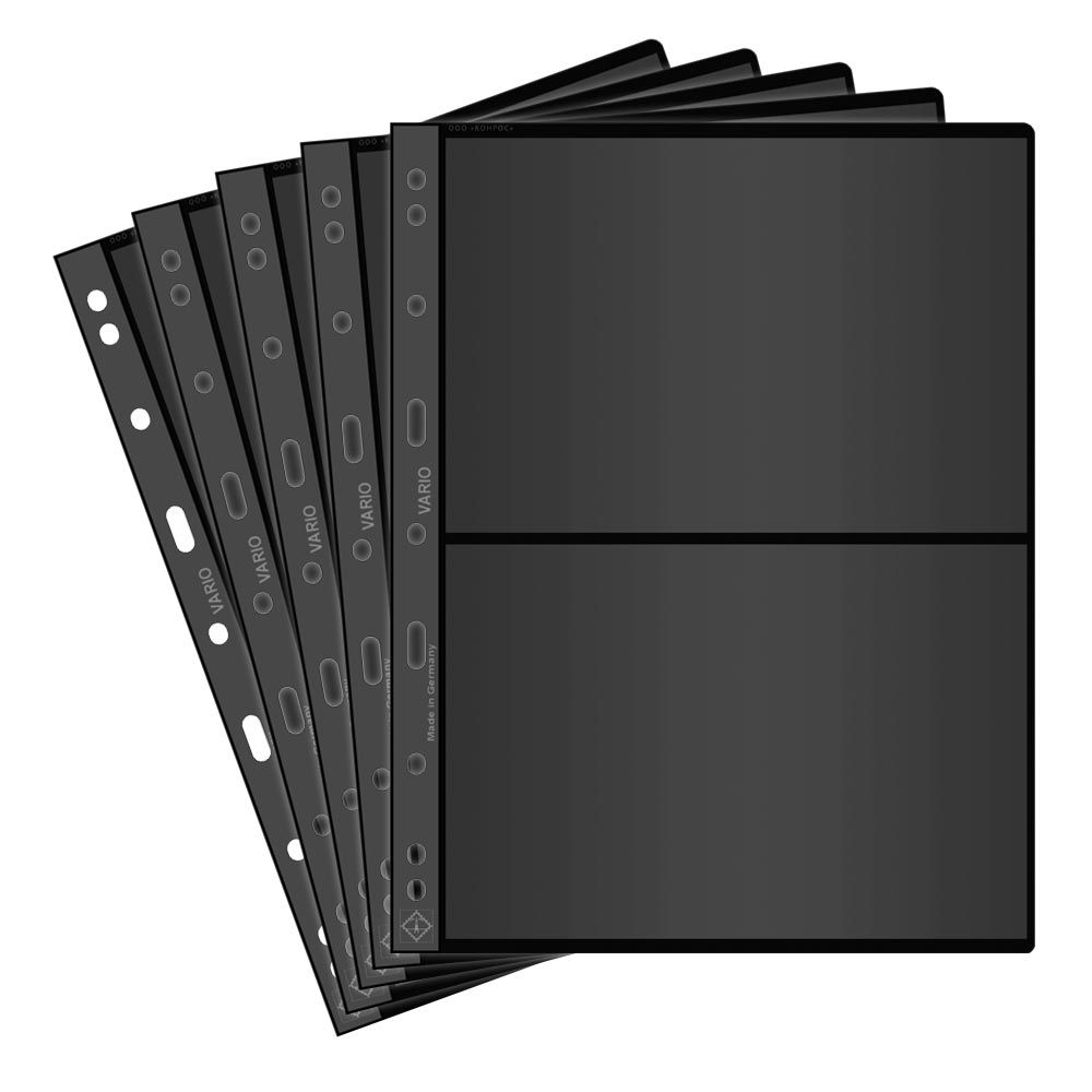 

Листы VARIO 2S на 4 банкноты боны в альбом VARIO. 5 шт. Leuchtturm, #311049, Черный