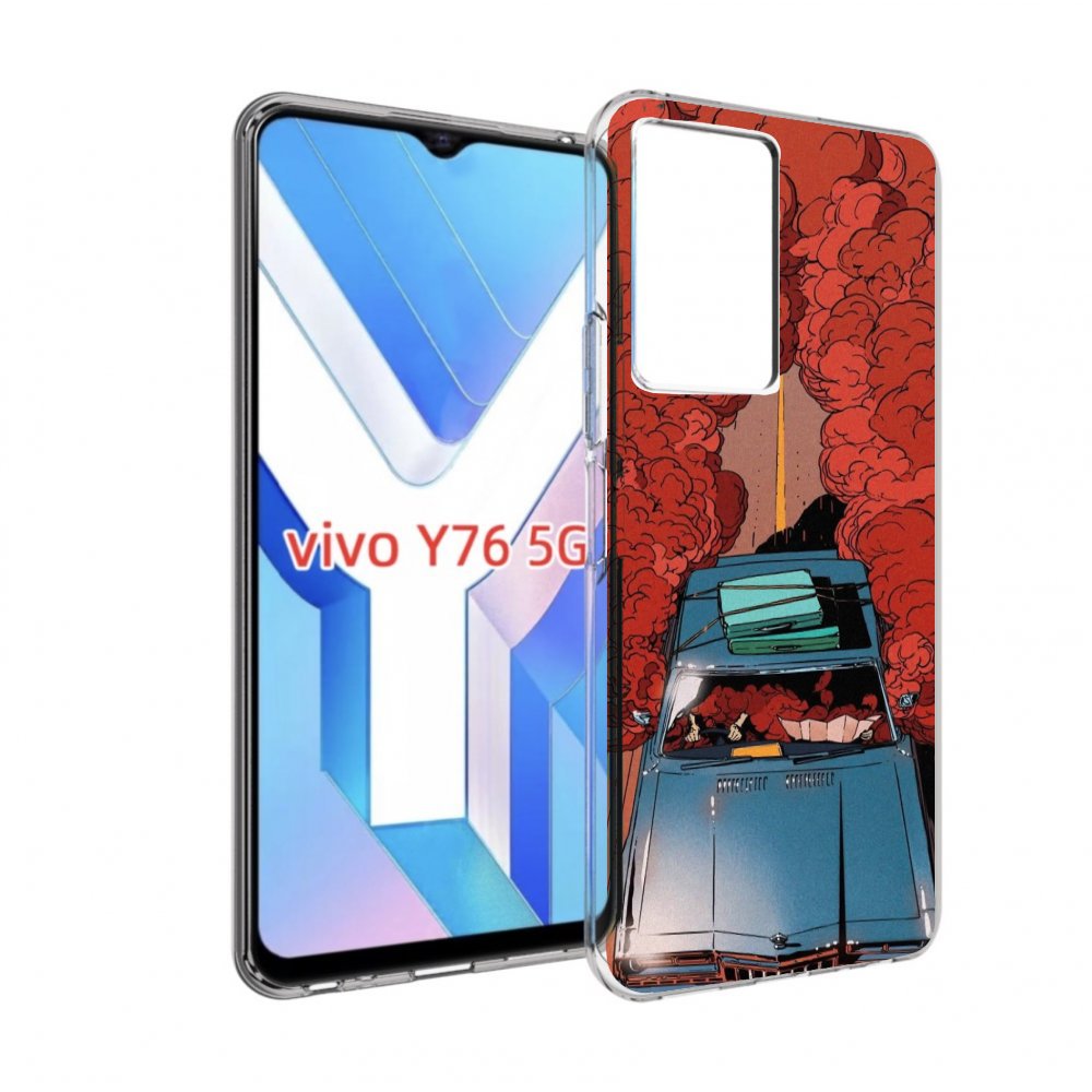 

Чехол MyPads машина мчится с дымком для Vivo Y76 5G, Прозрачный, Tocco