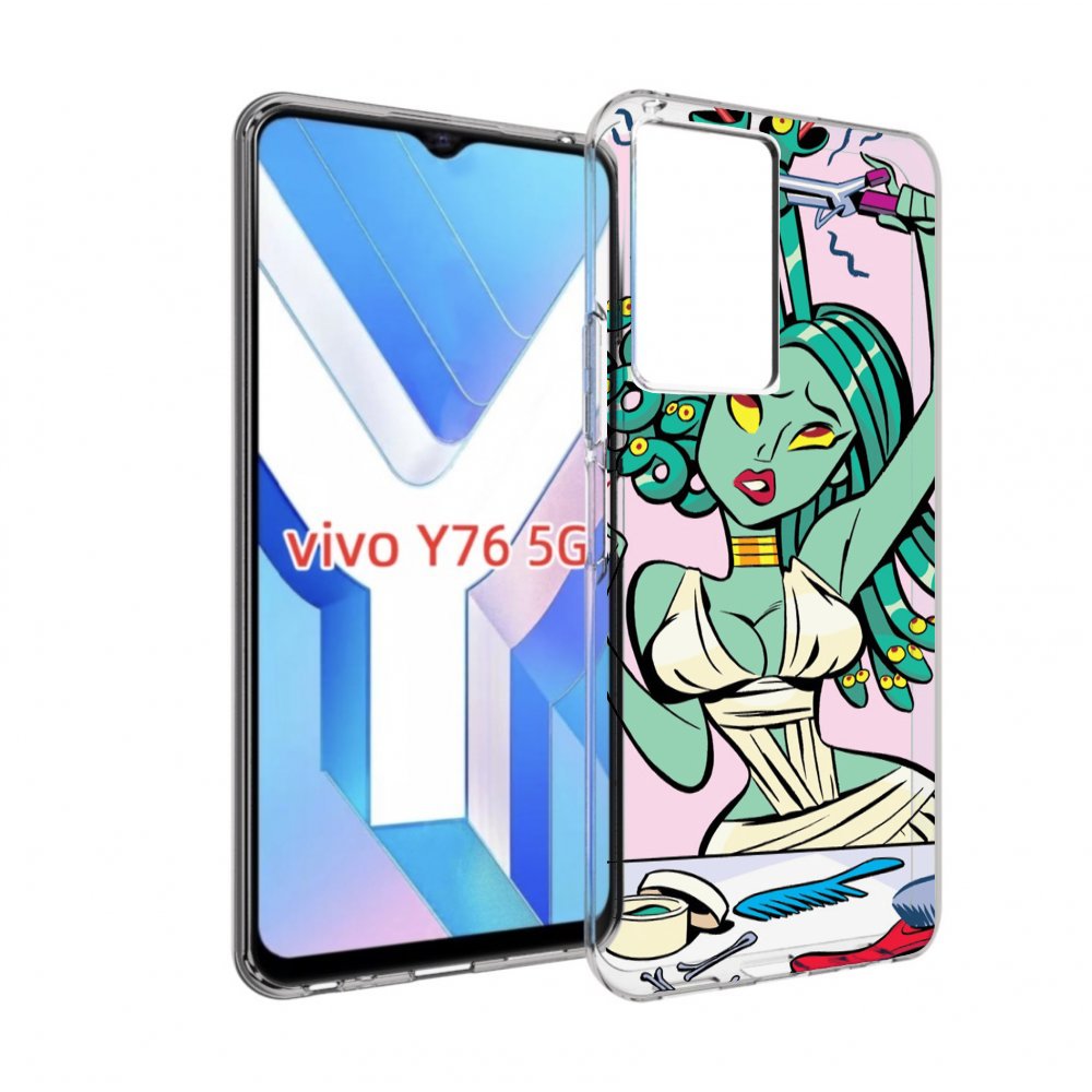 

Чехол MyPads медуза расчесывается женский для Vivo Y76 5G, Прозрачный, Tocco