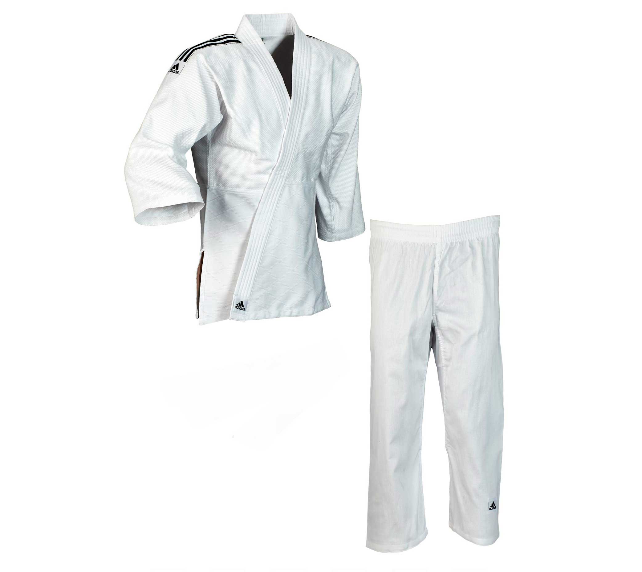 Кимоно для дзюдо подростковое Club белое с черными полосками (размер 160 см)
