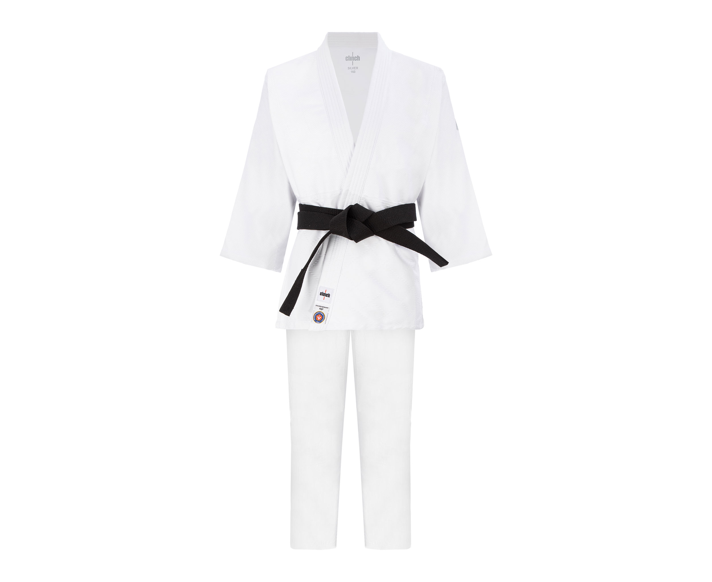 Кимоно для дзюдо подростоковое Clinch Judo Silver FDR белое (размер 110 см)