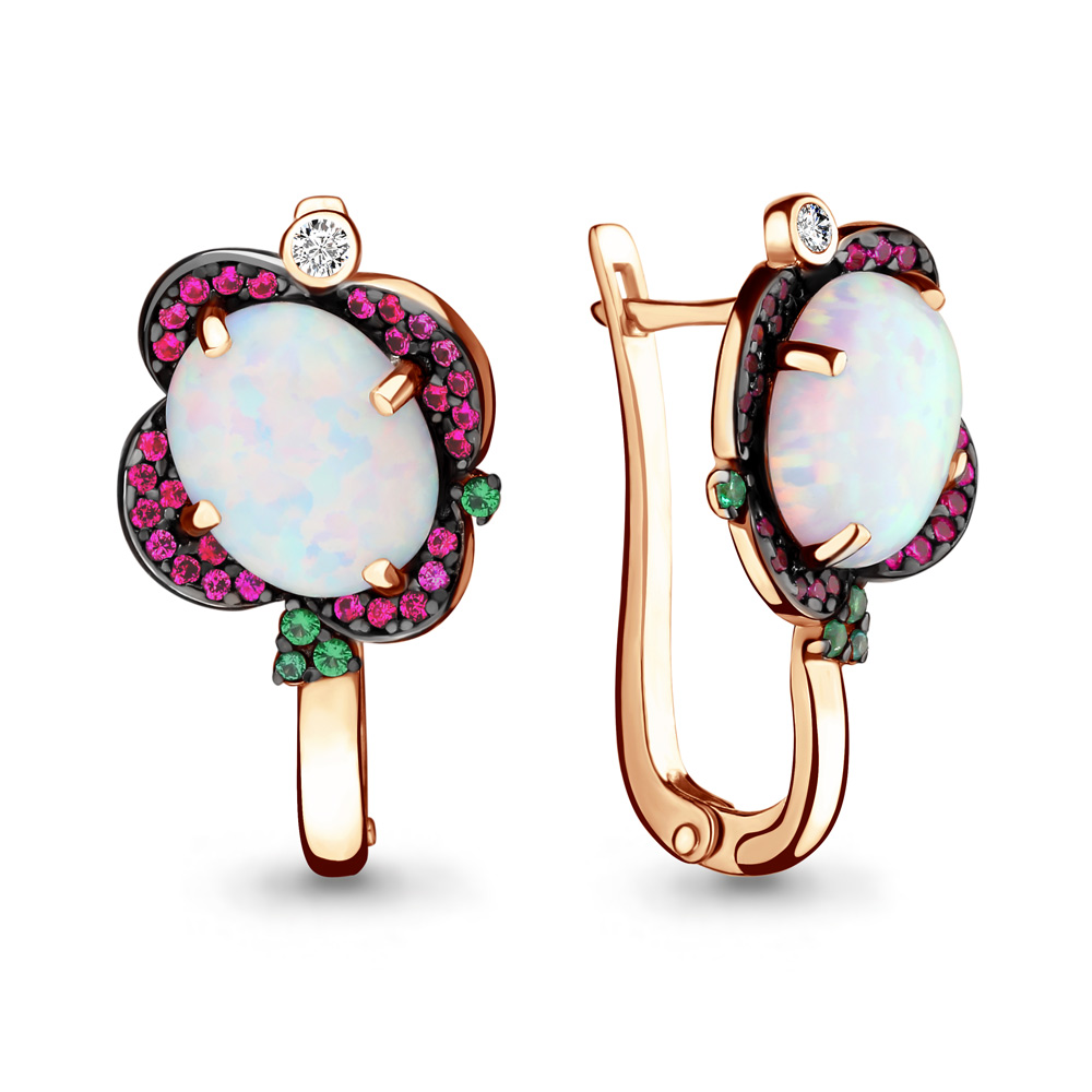 

Серьги из серебра с изумрудом Aquamarine 4498498ВГ_925_з, 4498498ВГ_925_з
