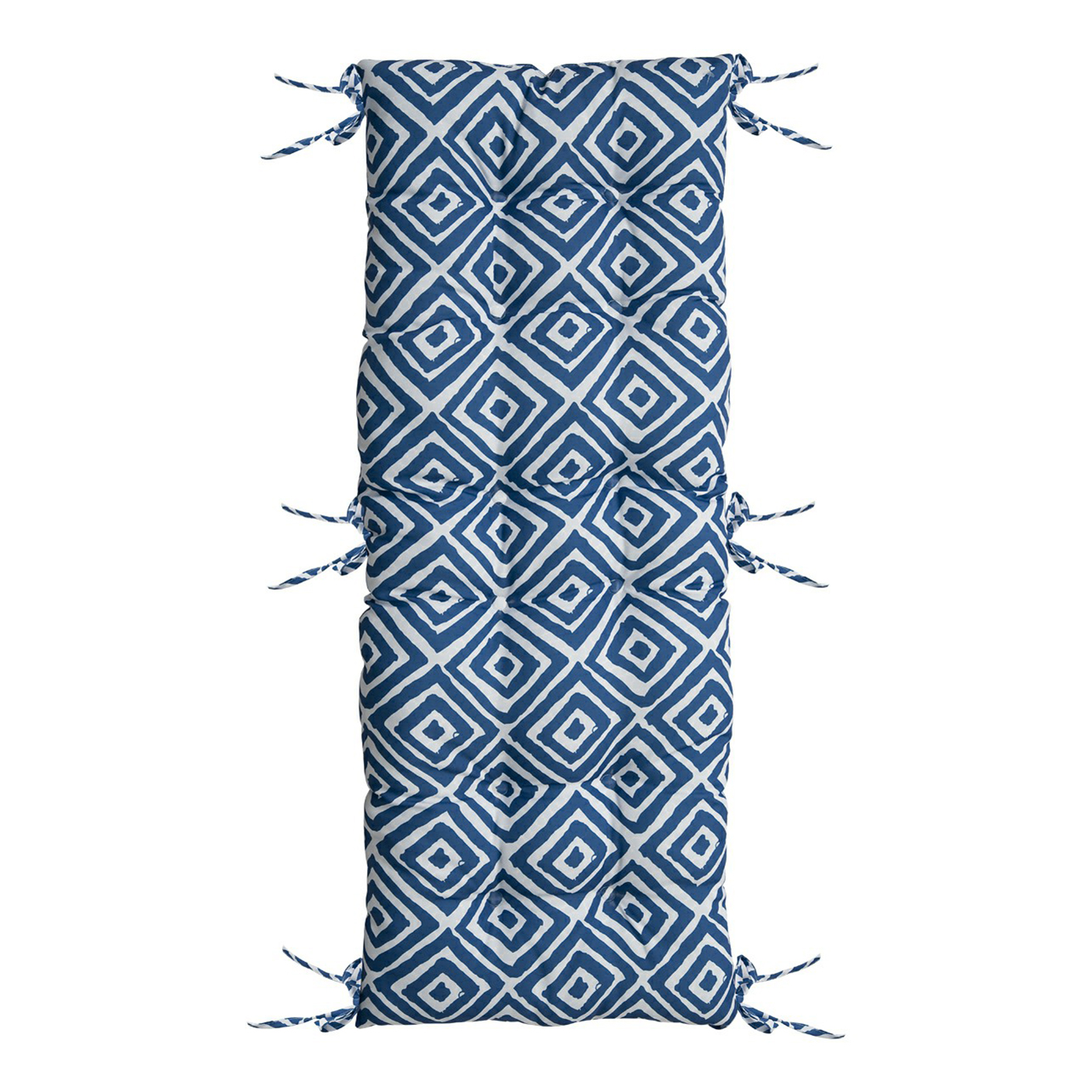 Подушка для скамьи Nat двухместная хлопок 120 x 50 x 15 см синяя