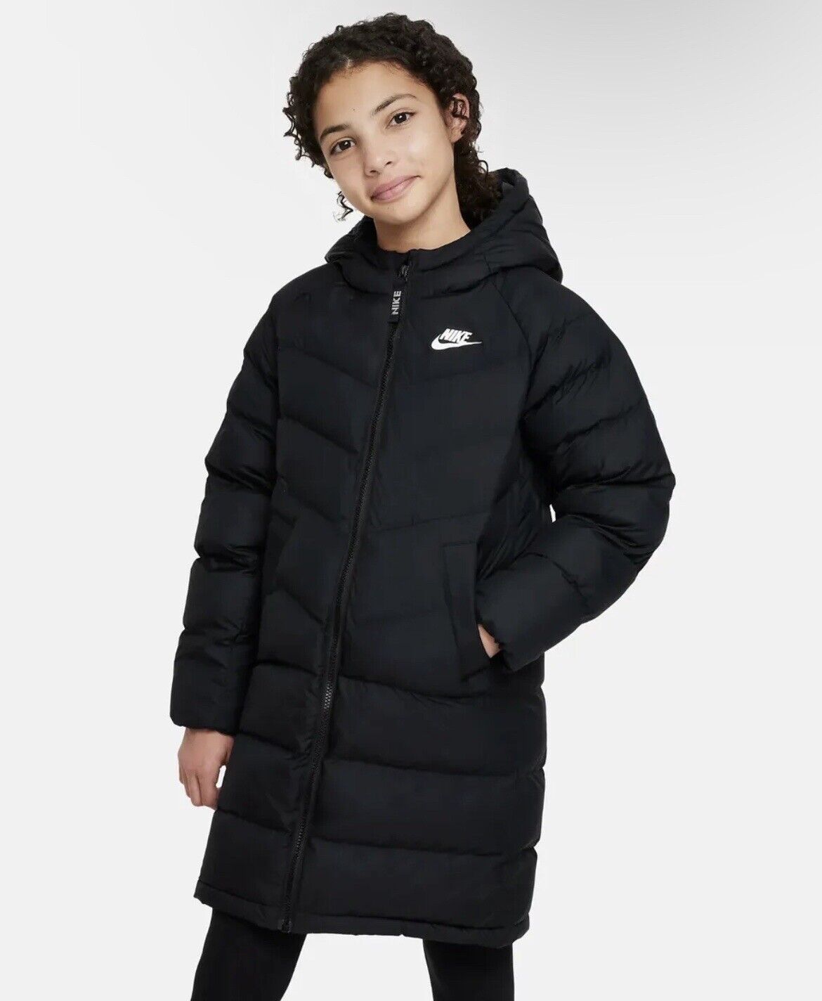 Пуховик детский Nike Synthetic-Fill Hooded Parka Puffer DX1268-010 черный S