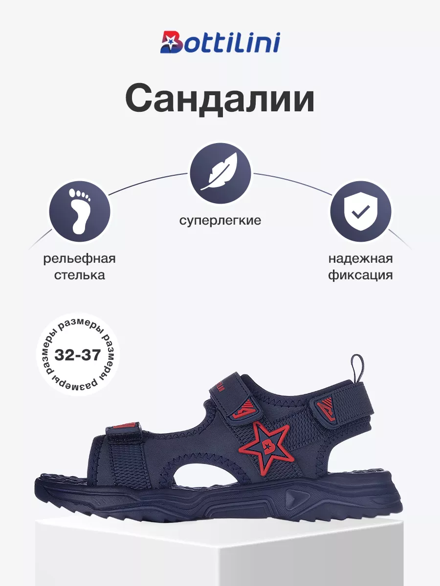 

Сандалии для мальчиков BOTTILINI SK, темно-синий, размер 37 / 23 см, SK