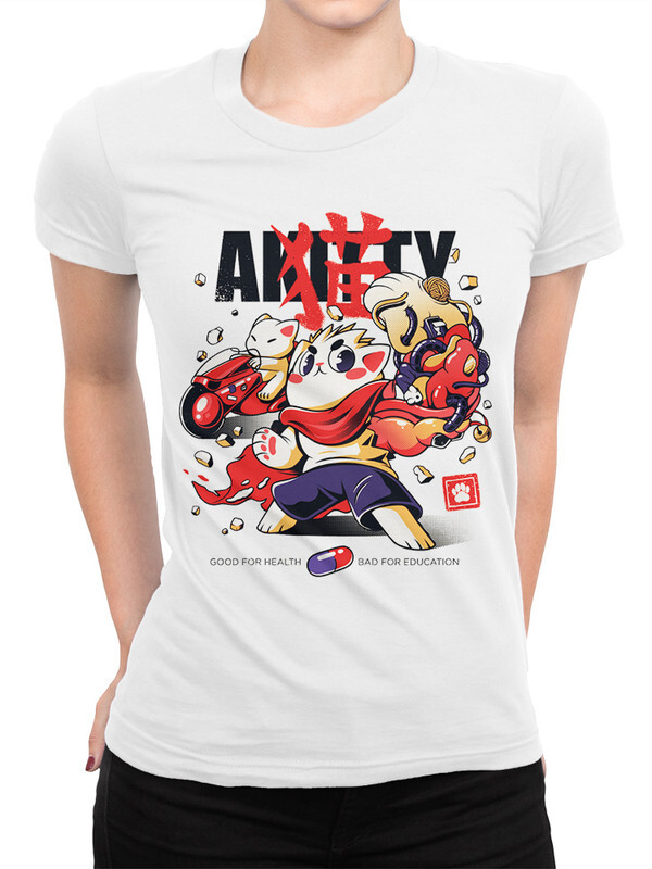 фото Футболка женская design heroes котик акира белая 3xl