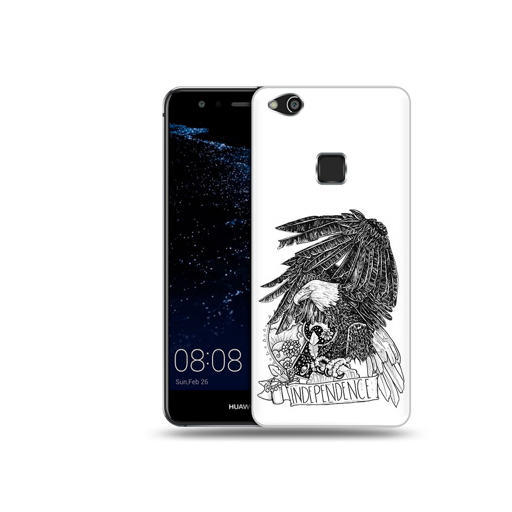 

Чехол MyPads Tocco для Huawei P10 Lite черно белый сокол (PT62135.59.688), Прозрачный, Tocco