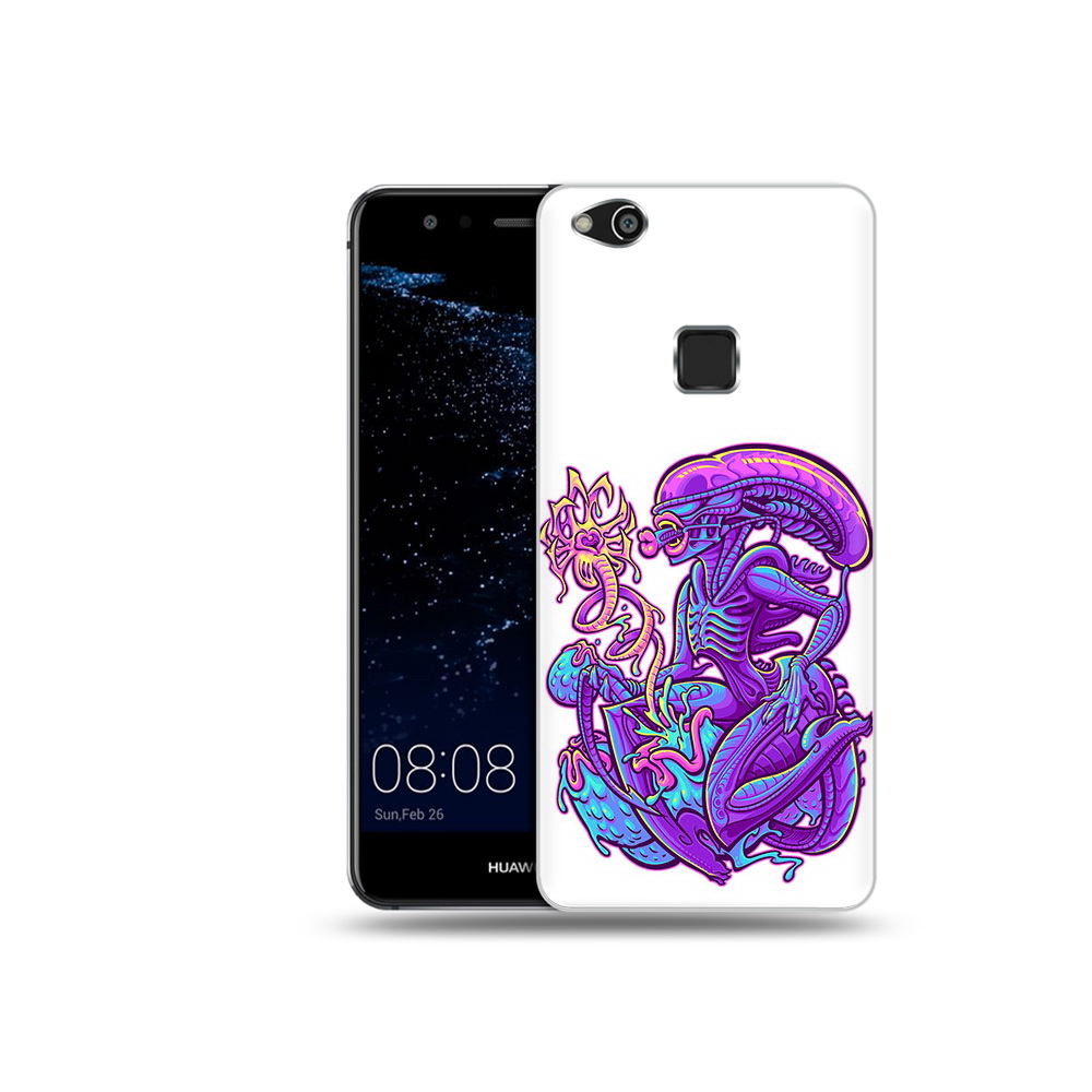

Чехол MyPads Tocco для Huawei P10 Lite чужой фиолетовый цвет (PT62135.59.693), Прозрачный, Tocco