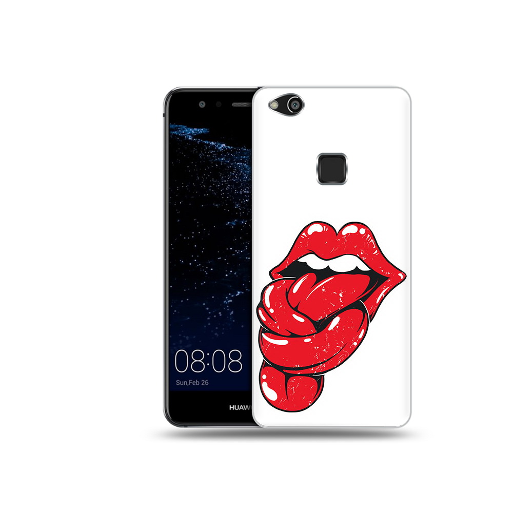 

Чехол MyPads Tocco для Huawei P10 Lite яркие губы с языком (PT62135.59.705), Прозрачный, Tocco