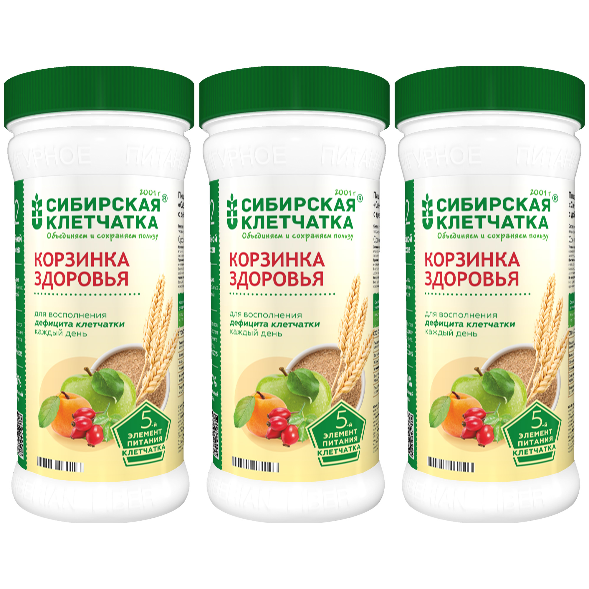 

Клетчатка Сибирская Клетчатка Корзинка здоровья, 3 шт х 280 г
