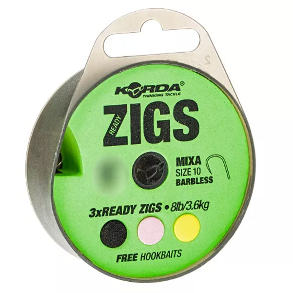 

Оснастка Korda Ready Zigs on spool 10 Barbless size 10, Ready Zigs on spool 10 Barbless