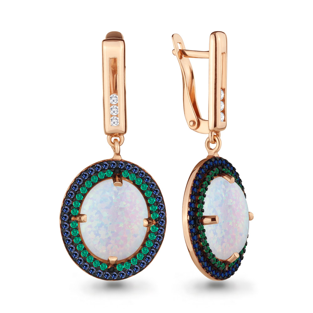

Серьги из серебра с изумрудом Aquamarine 4498598ГБ_925_з, 4498598ГБ_925_з